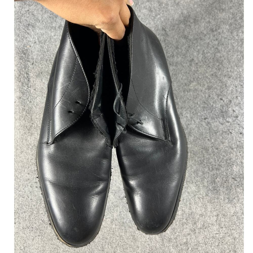Helmut Lang Leather Chukka Boots Mens Size 9.5 Black Ankle Mid Top Wedding